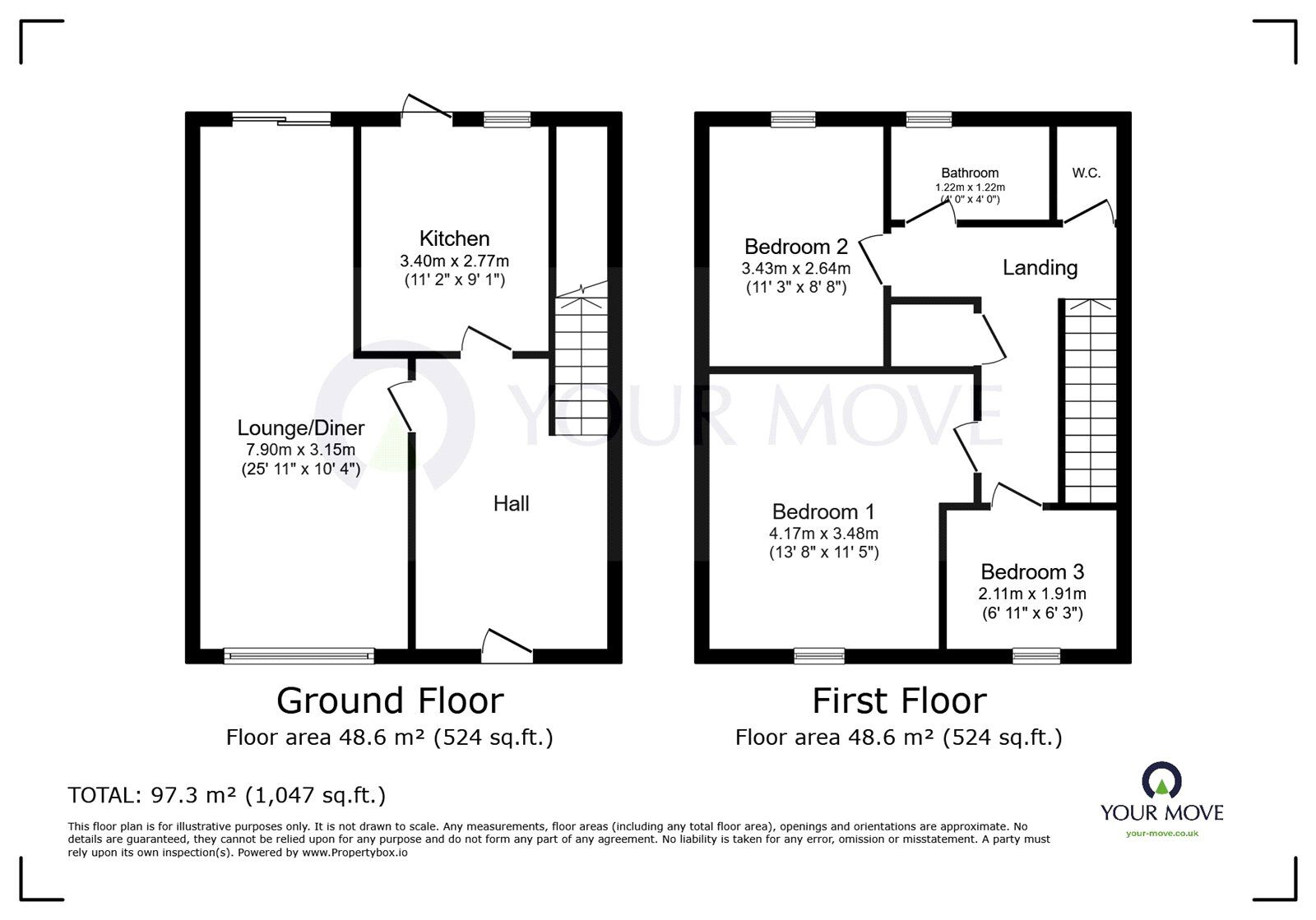 Floorplan of 3 bedroom Mid Terrace House to rent, 78 College Road, Kent, CT11