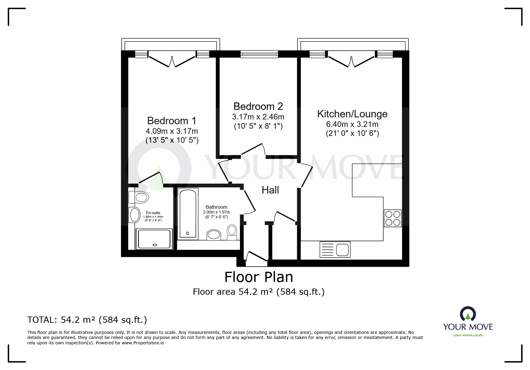 Floorplan of 2 bedroom  Flat for sale, South Eastern Road, Ramsgate, Kent, CT11