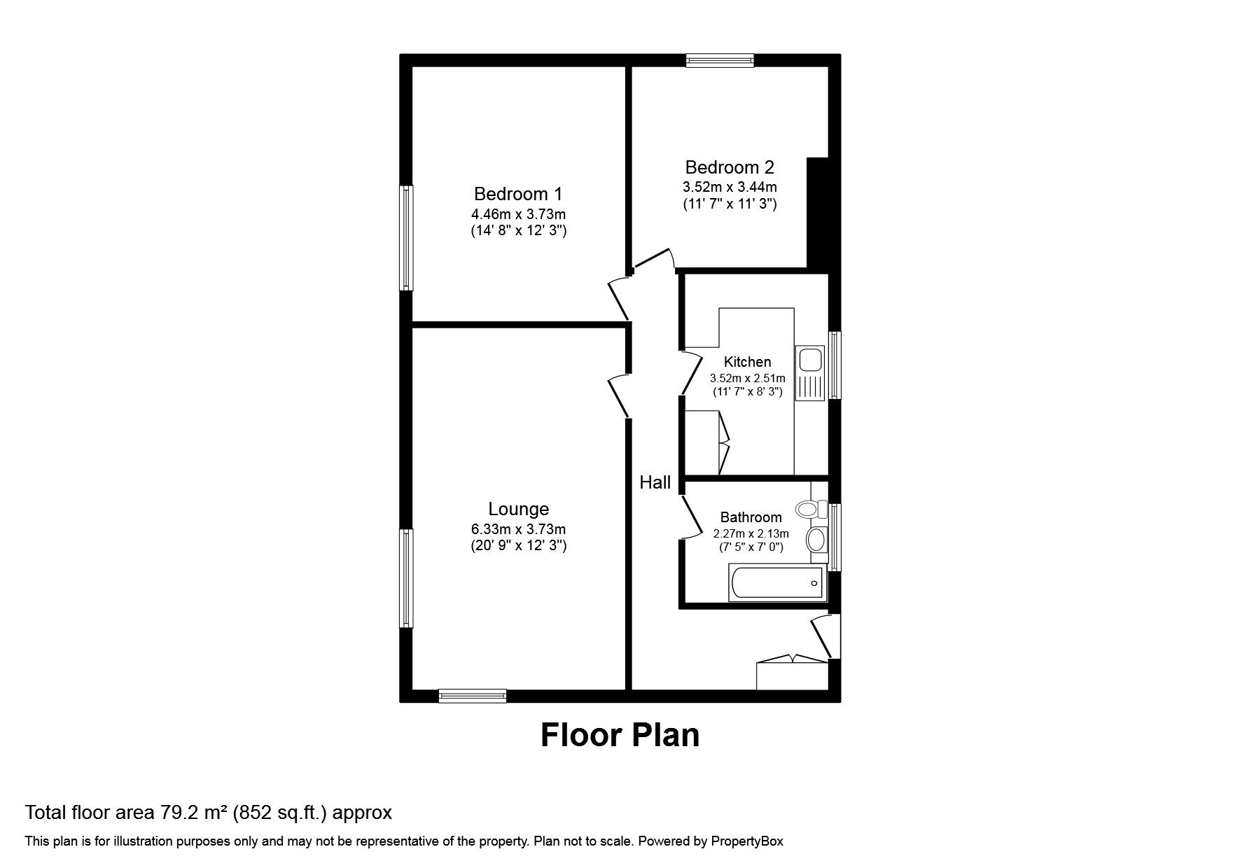 Floorplan of 2 bedroom  Flat for sale, North Foreland Road, Broadstairs, Kent, CT10