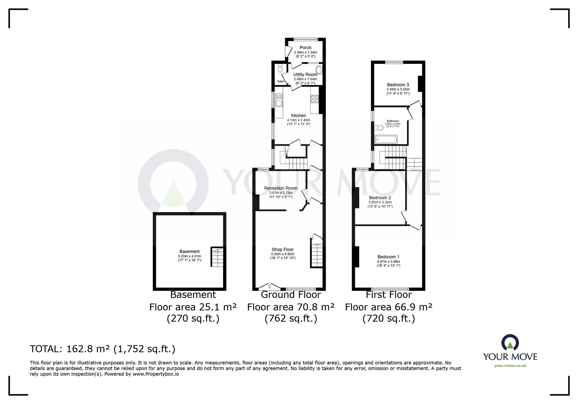 Floorplan of 3 bedroom Mid Terrace House for sale, The Broadway, Broadstairs, Kent, CT10