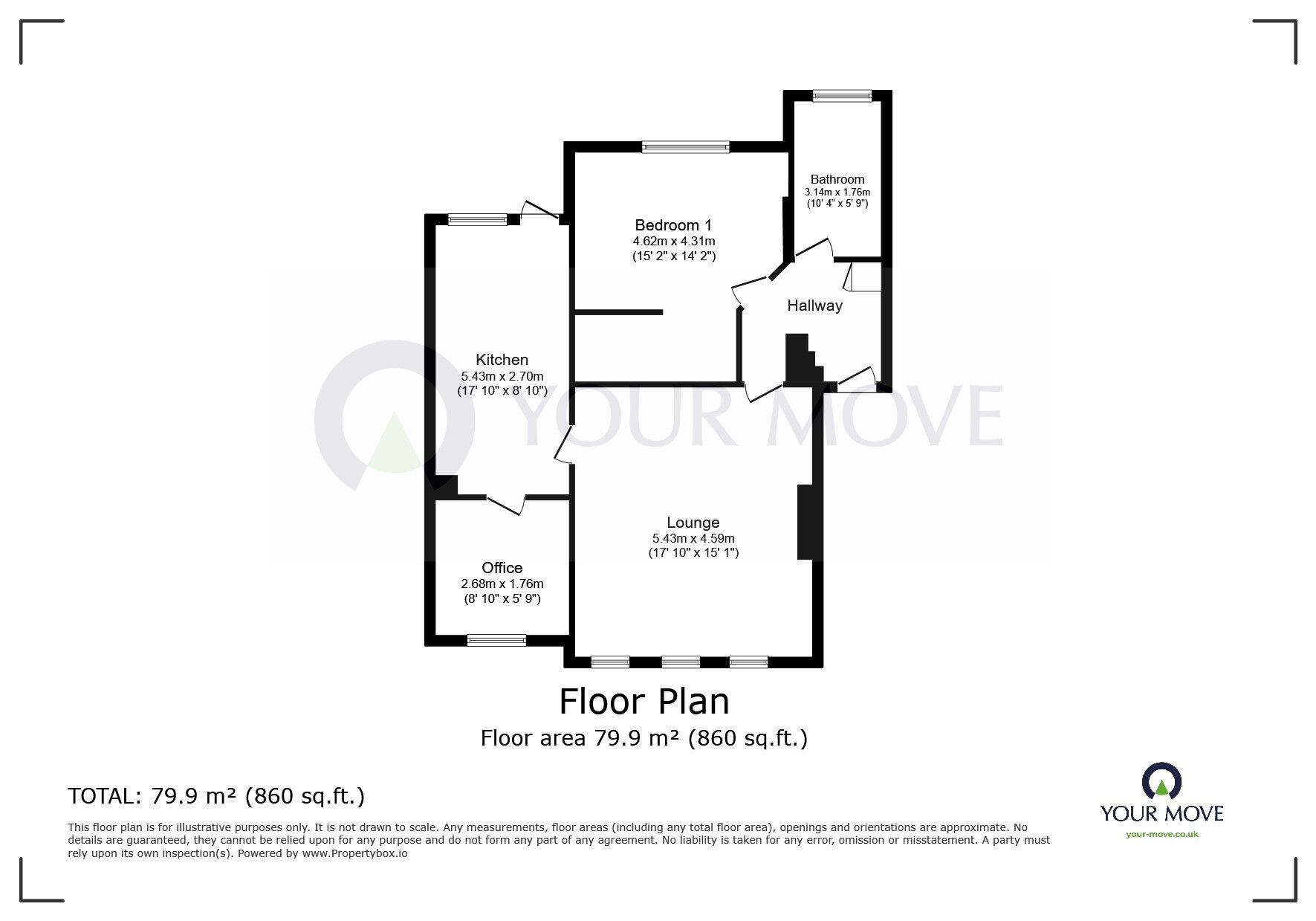 Floorplan of 1 bedroom  Flat for sale, 117, South Eastern Road, Kent, CT11