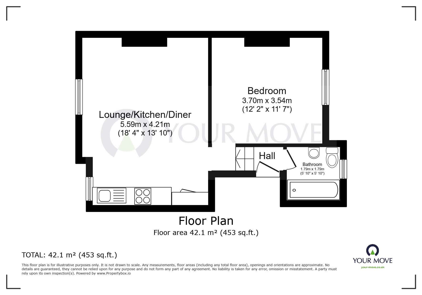 Floorplan of 1 bedroom  Flat for sale, Belmont Road, Broadstairs, Kent, CT10