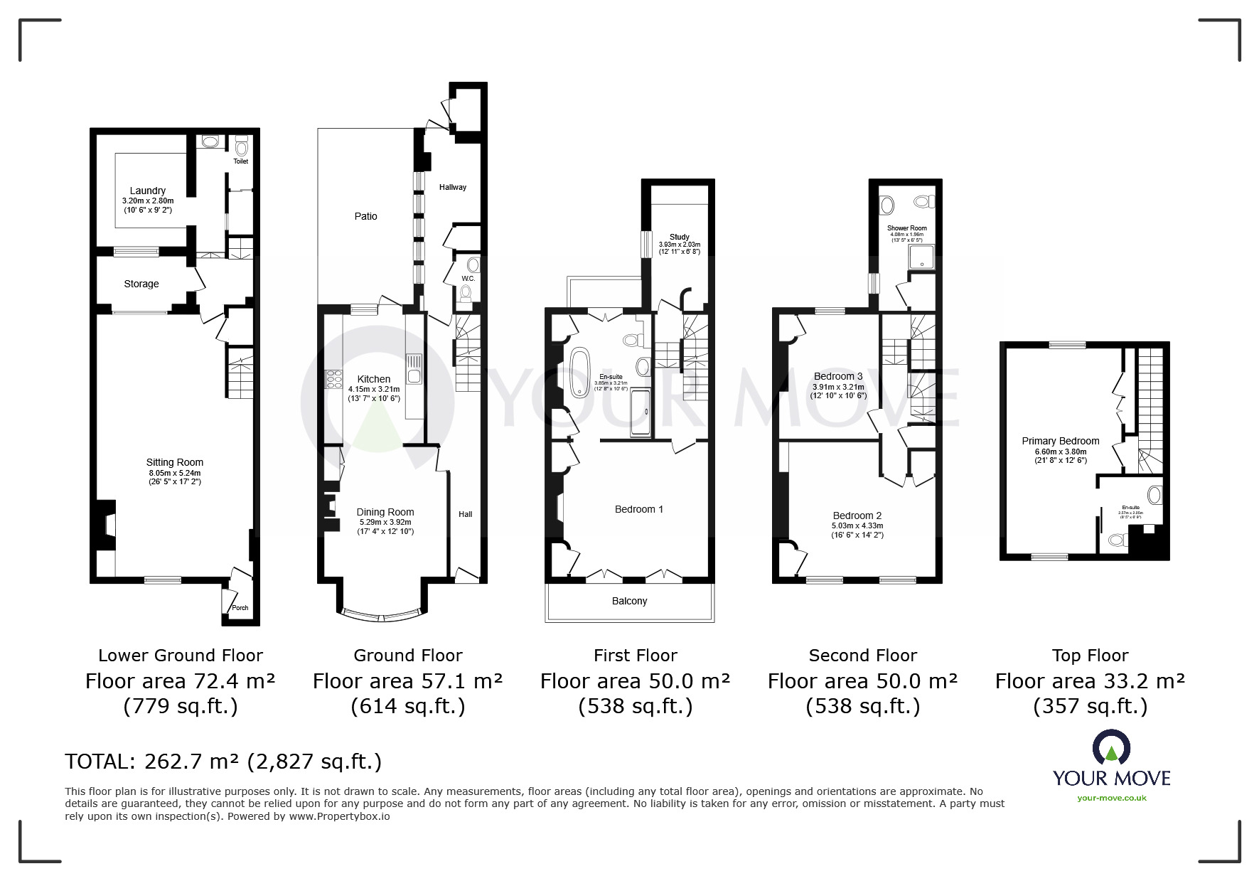 Floorplan of 5 bedroom Mid Terrace House to rent, Royal Road, Ramsgate, Kent, CT11