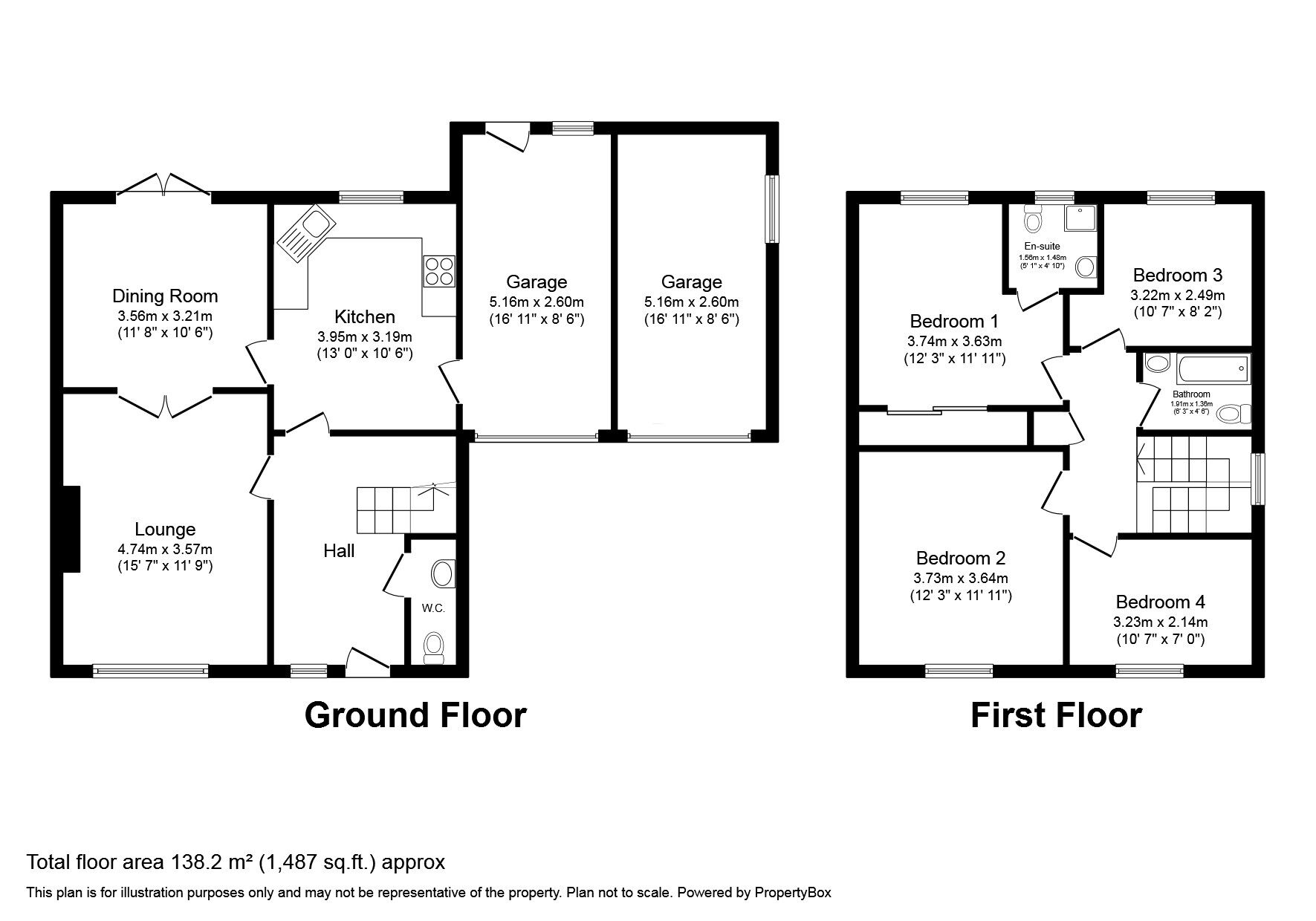 Floorplan of 4 bedroom Detached House for sale, Burgess Close, Minster, Kent, CT12