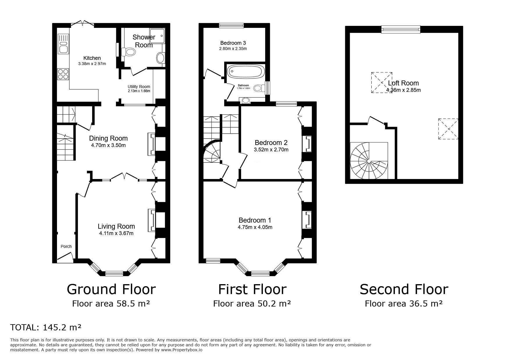 Floorplan of 3 bedroom End Terrace House for sale, Hatfield Road, Ramsgate, Kent, CT11