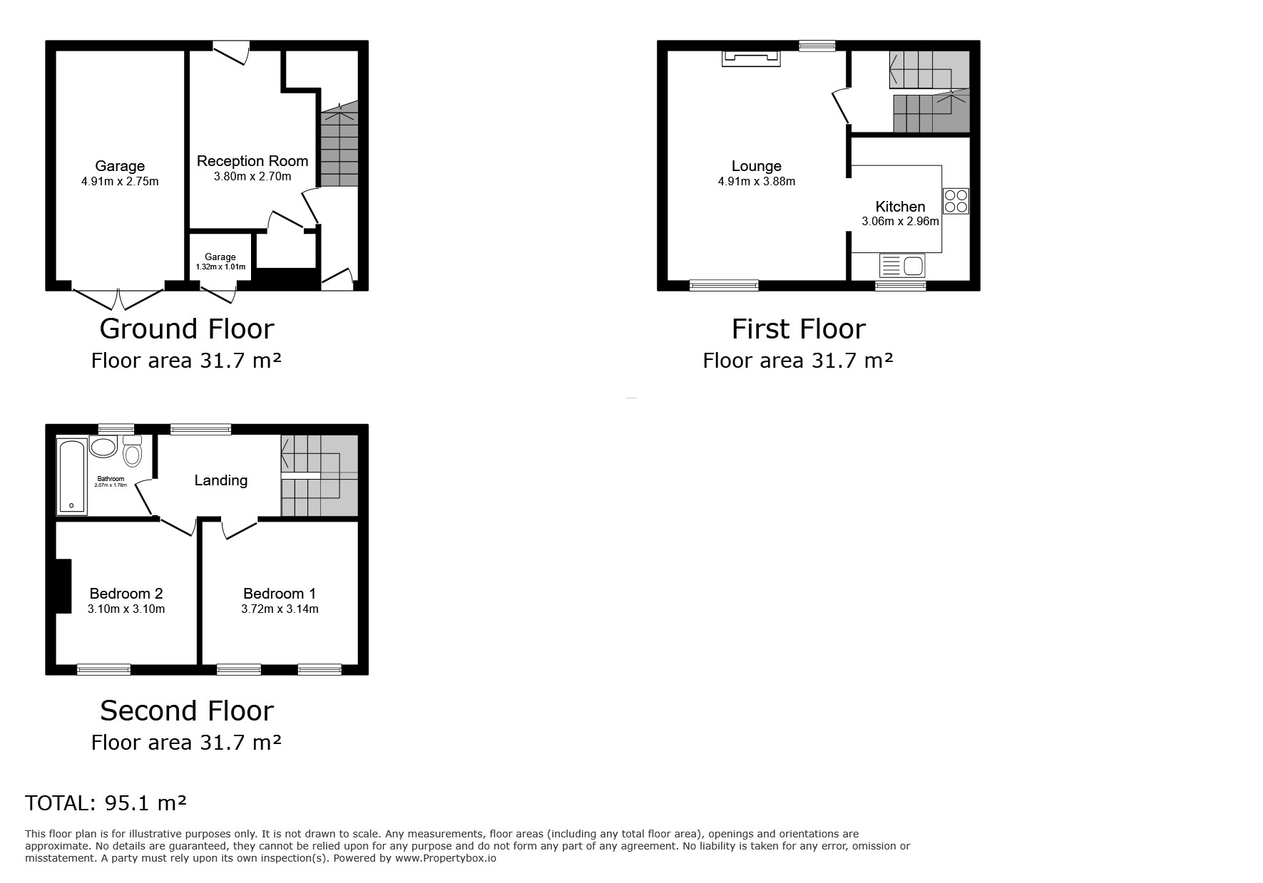 Floorplan of 2 bedroom Mid Terrace House to rent, Stone House Mews, Lanthorne Road, Kent, CT10