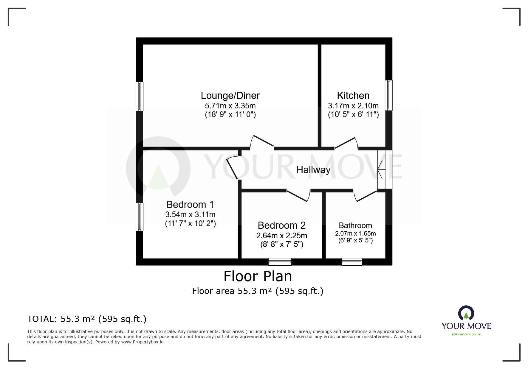 Floorplan of 2 bedroom  Flat to rent, Manston Road, Ramsgate, Kent, CT11