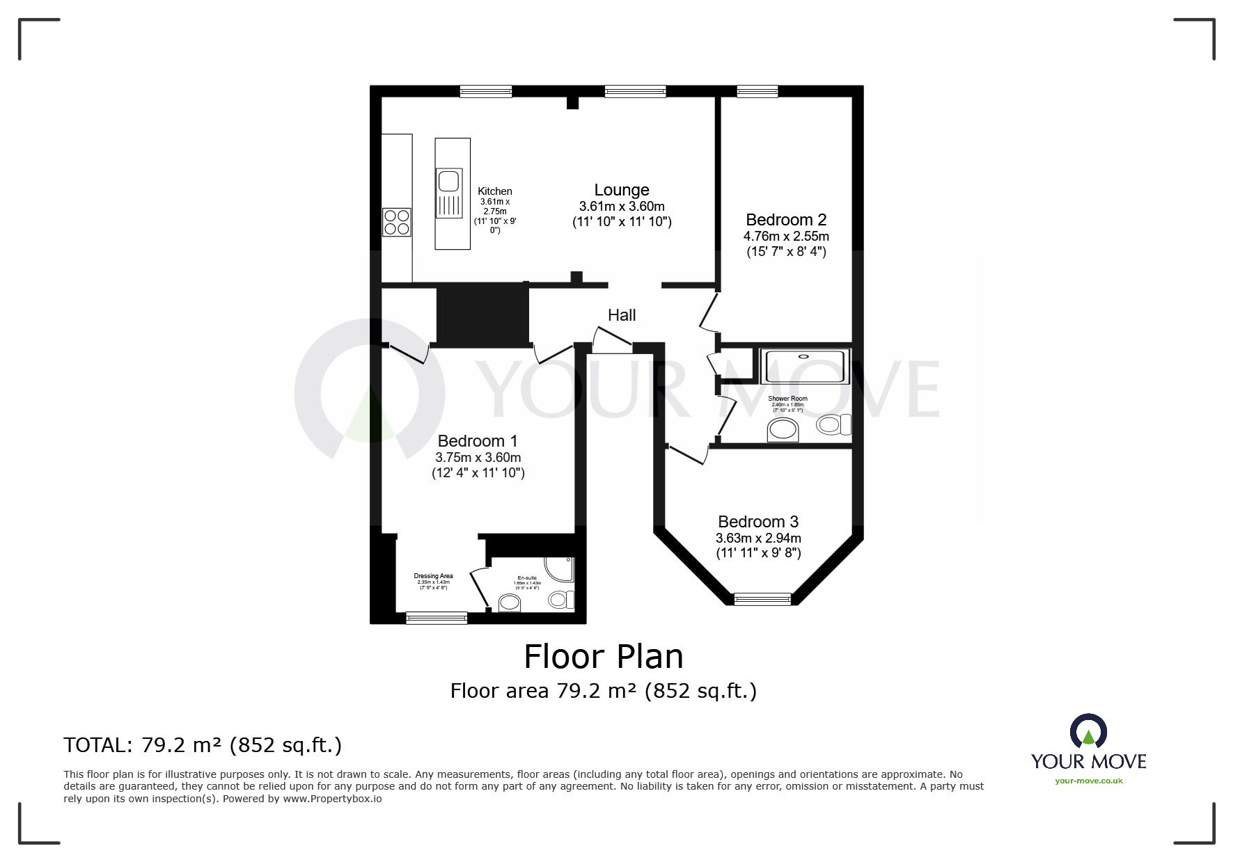 Floorplan of 3 bedroom  Flat for sale, Victoria Road, Ramsgate, Kent, CT11