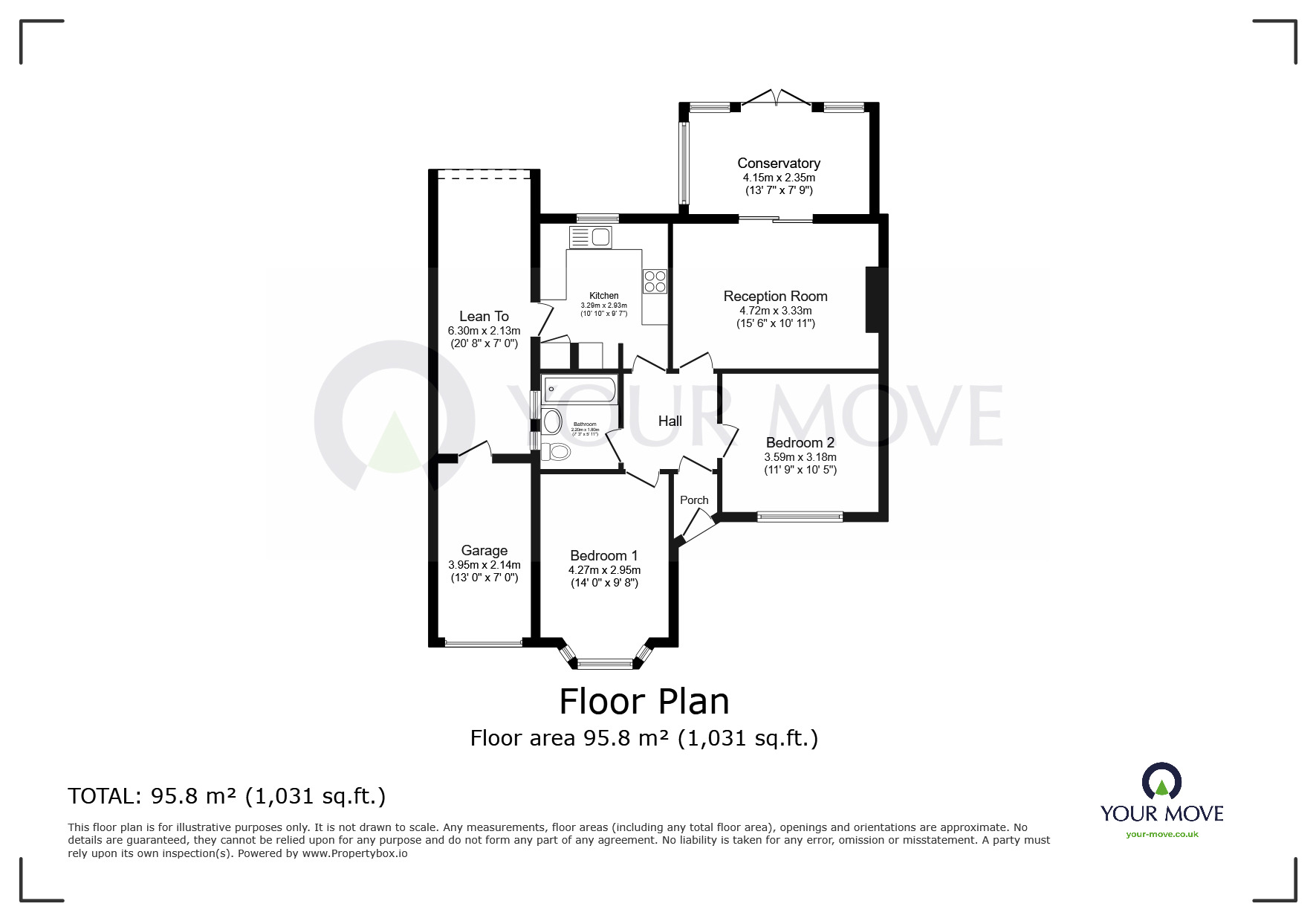 Floorplan of 2 bedroom Semi Detached Bungalow for sale, Bromstone Road, Broadstairs, Kent, CT10