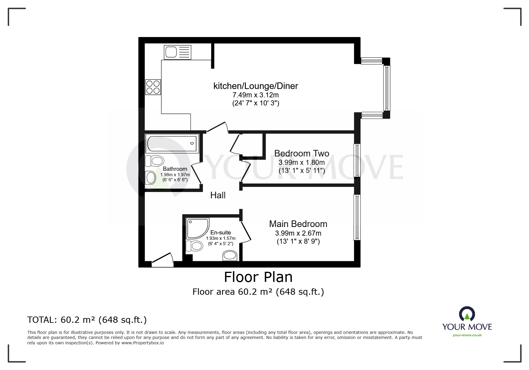 Floorplan of 2 bedroom  Flat for sale, Victoria Road, Ramsgate, Kent, CT11