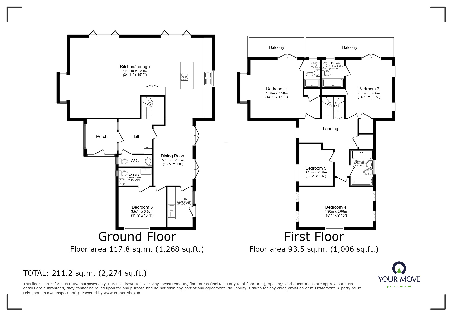 Floorplan of 5 bedroom Detached House for sale, Foreland Heights, Ramsgate, Kent, CT11