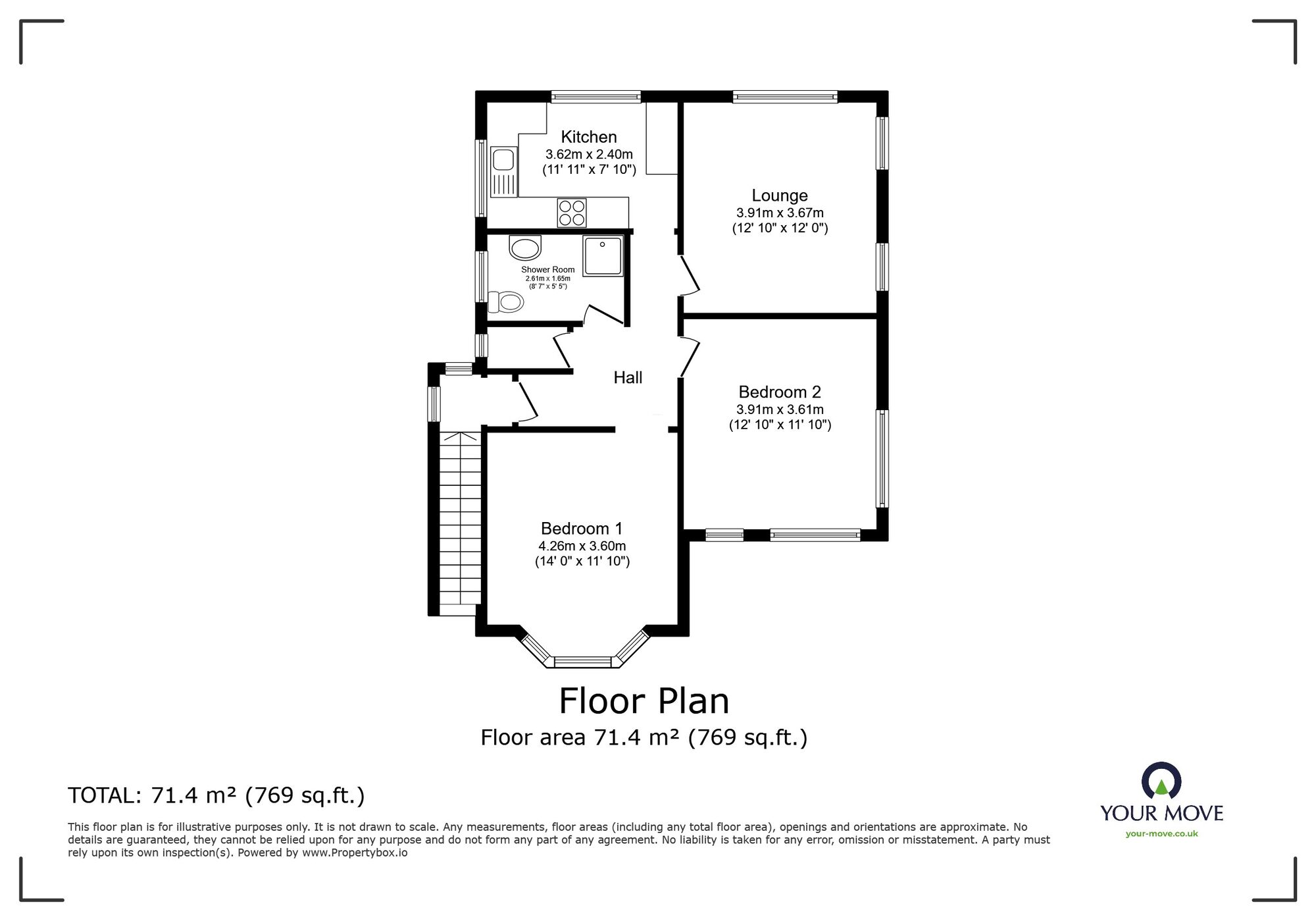 Floorplan of 2 bedroom  Flat for sale, Napleton Road, Kent, CT11