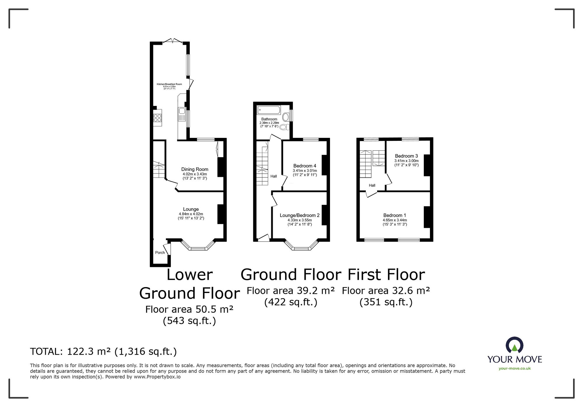 Floorplan of 4 bedroom Semi Detached House for sale, Picton Road, Ramsgate, Kent, CT11