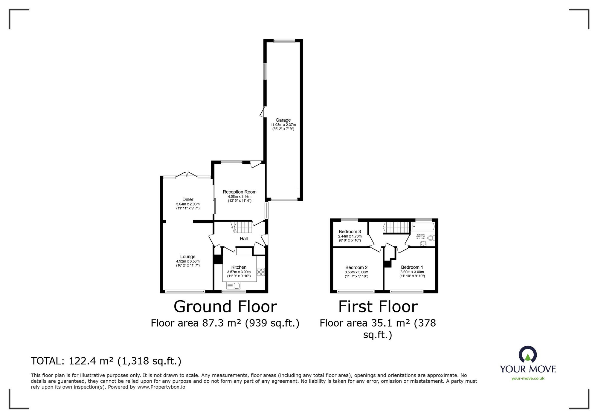 Floorplan of 3 bedroom Semi Detached House for sale, Windermere Avenue, Ramsgate, Kent, CT11