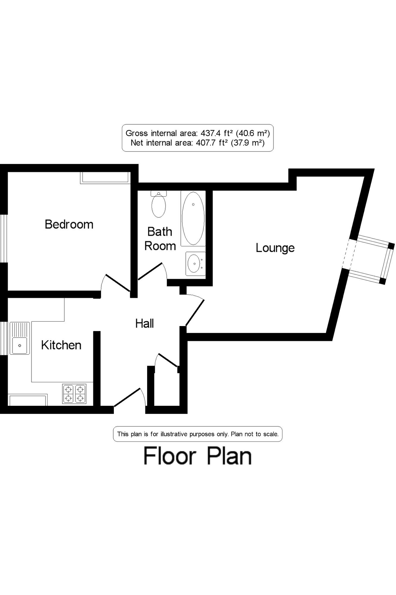 Floorplan of 1 bedroom  Flat to rent, Harbour Parade, Ramsgate, Kent, CT11