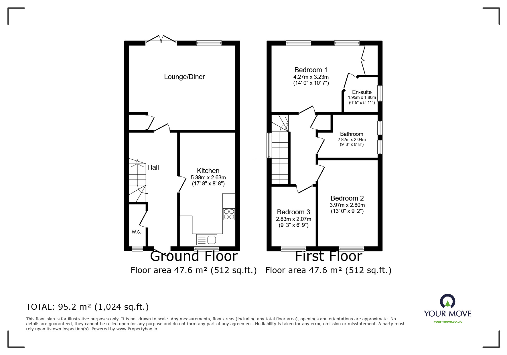 Floorplan of 3 bedroom Detached House for sale, Southall Close, Minster, Kent, CT12