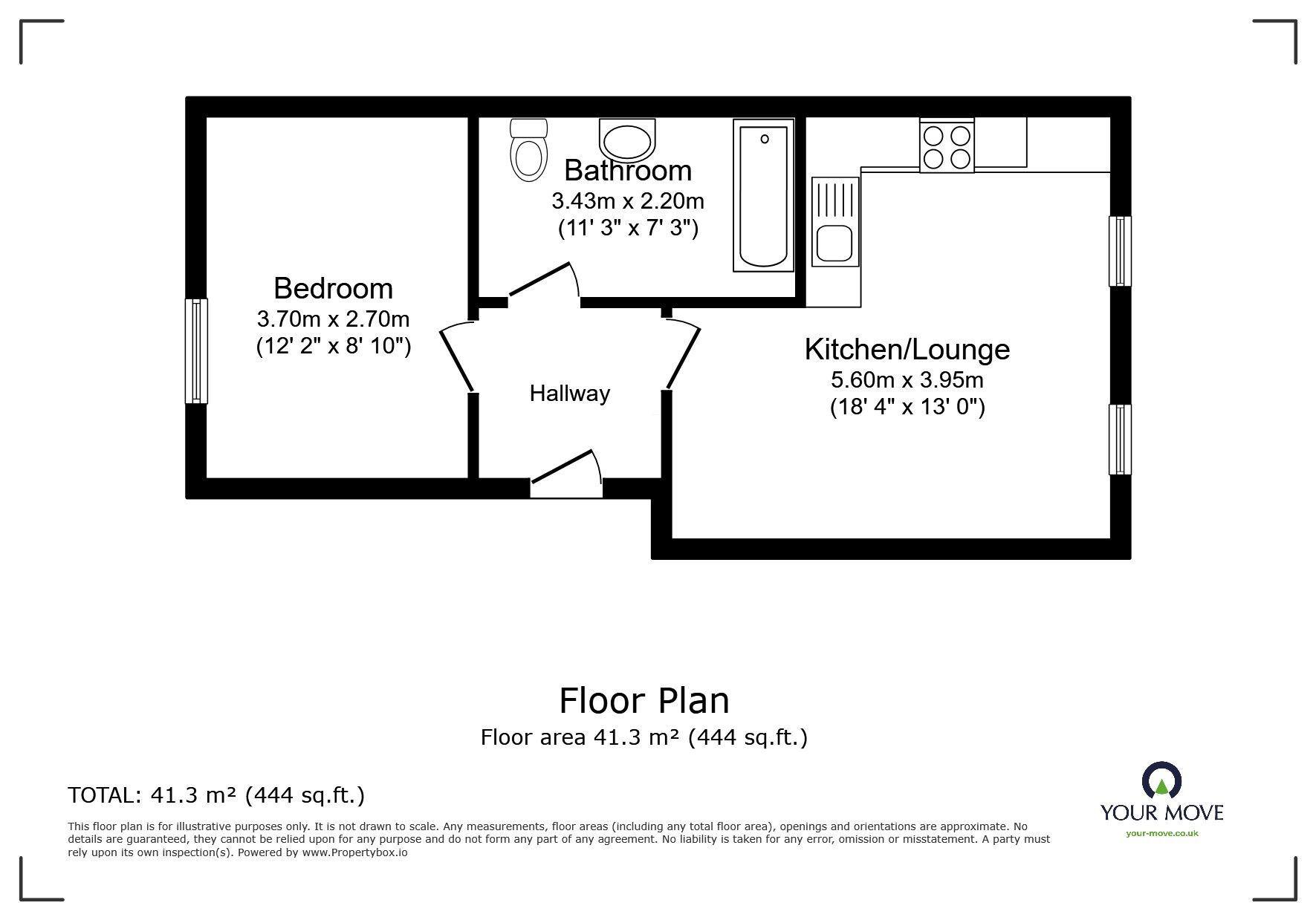 Floorplan of 1 bedroom  Flat to rent, Northdown Road, Margate, Kent, CT9