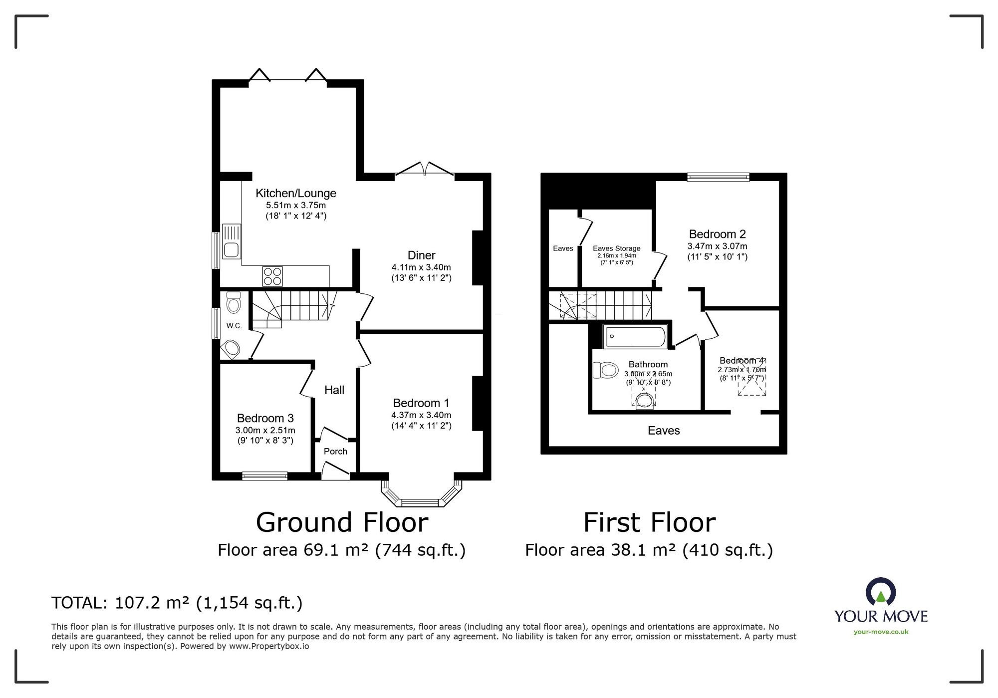 Floorplan of 3 bedroom Semi Detached Bungalow for sale, Grummock Avenue, Ramsgate, Kent, CT11