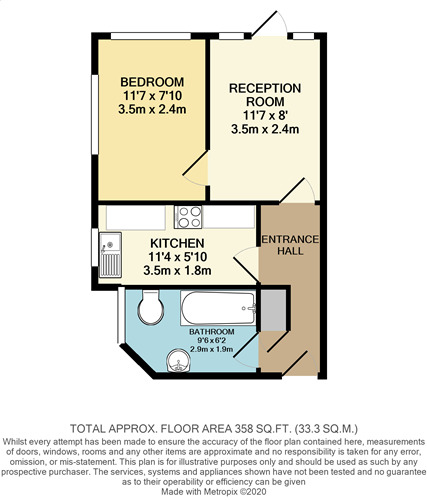 Floorplan of 1 bedroom  Flat to rent, Robinson Road, Colliers Wood, London, SW17