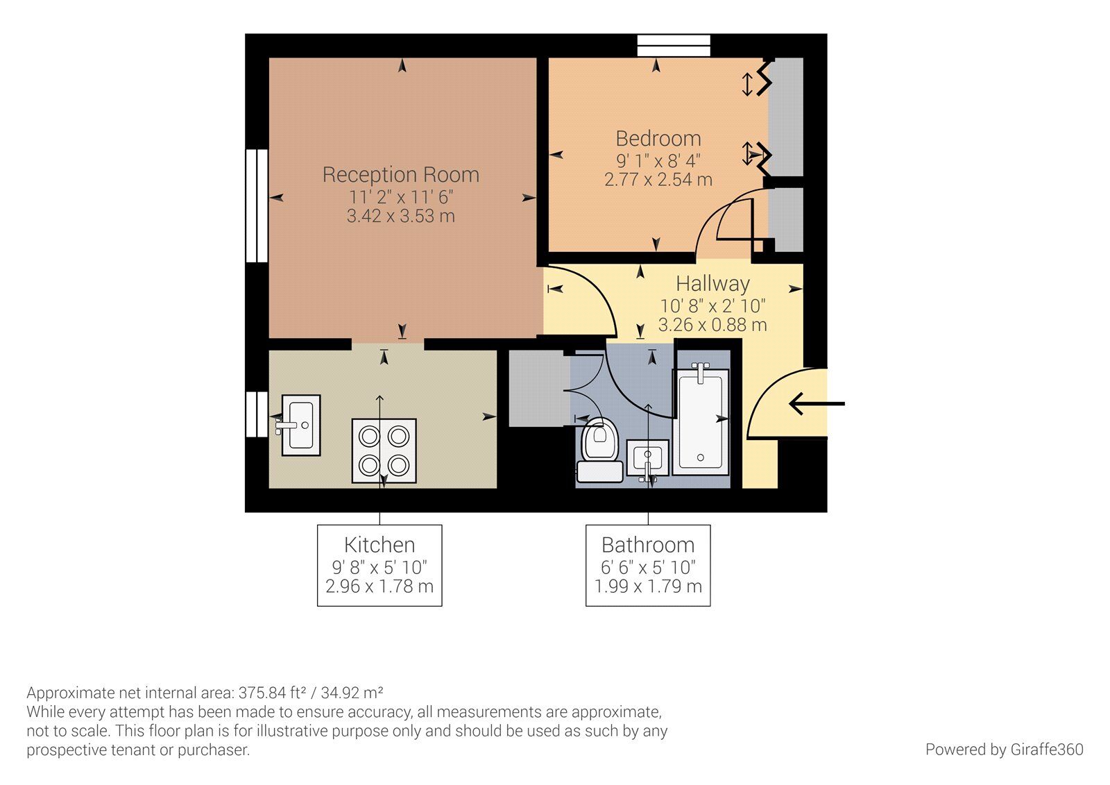 Floorplan of 1 bedroom  Flat to rent, Rushdon Close, Romford, RM1