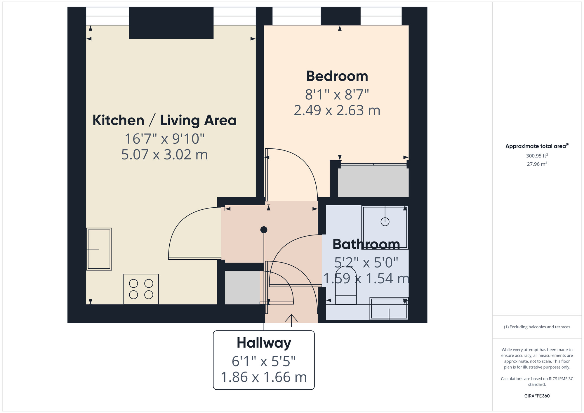 Floorplan of 1 bedroom  Flat for sale, Verve Apartments, 5 Mercury Gardens, Romford, RM1