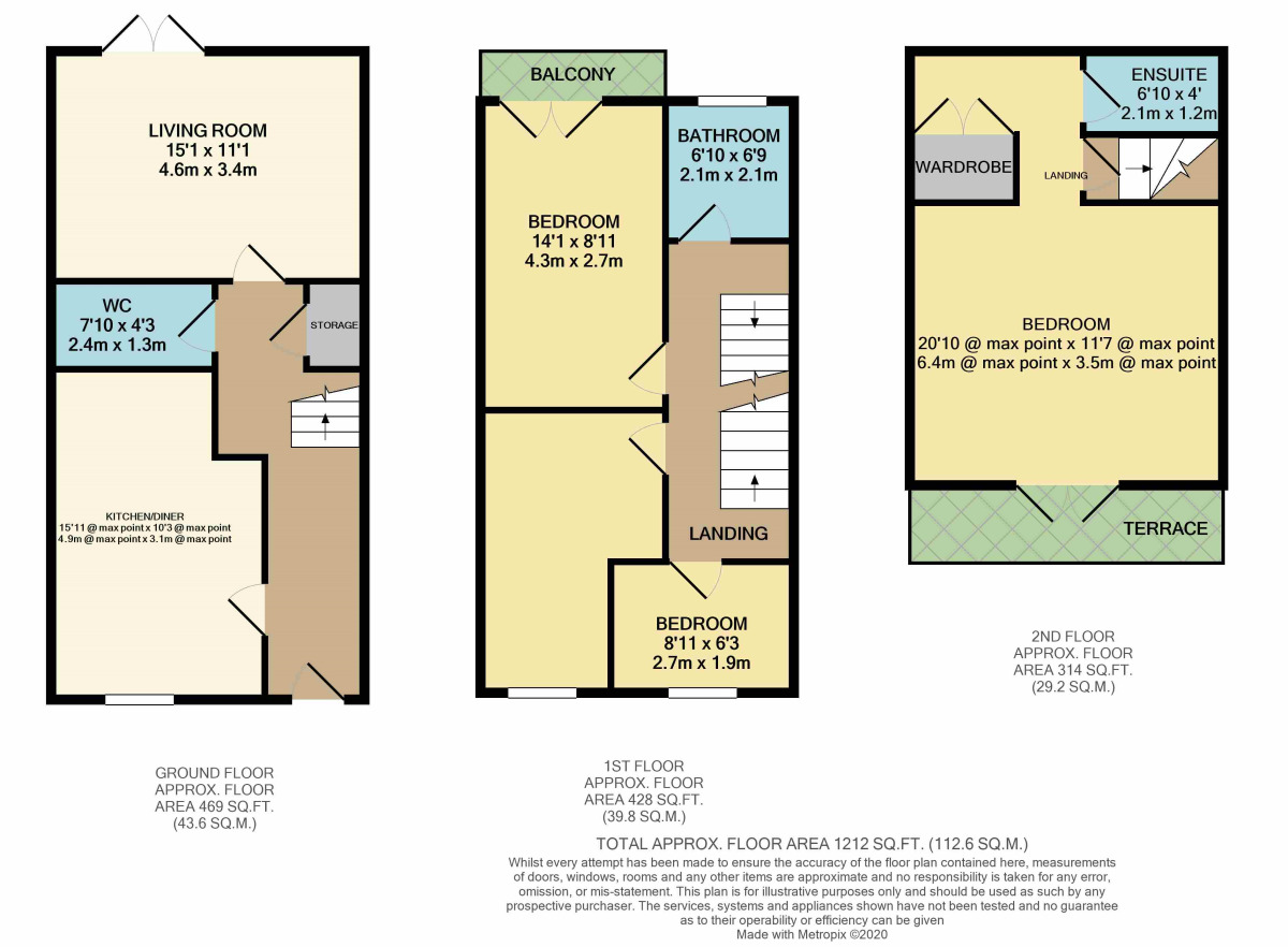 Floorplan of 4 bedroom Semi Detached House to rent, Bournebrook Grove, Romford, RM7