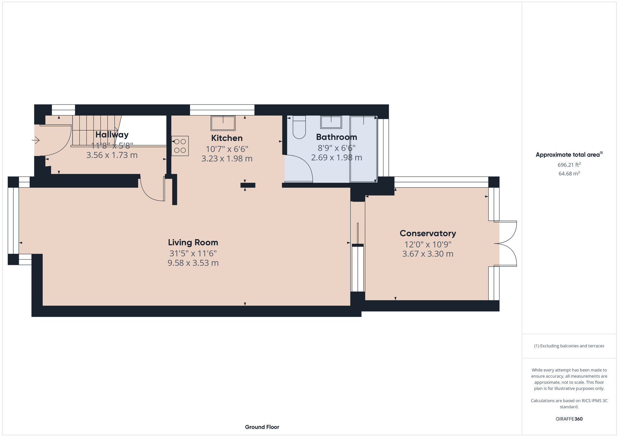 Floorplan of 3 bedroom End Terrace House for sale, Wennington Road, Wennington, Rainham, RM13