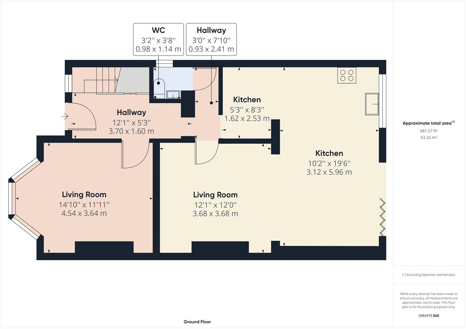 Floorplan of 3 bedroom Semi Detached House to rent, Kenilworth Gardens, Hornchurch, RM12