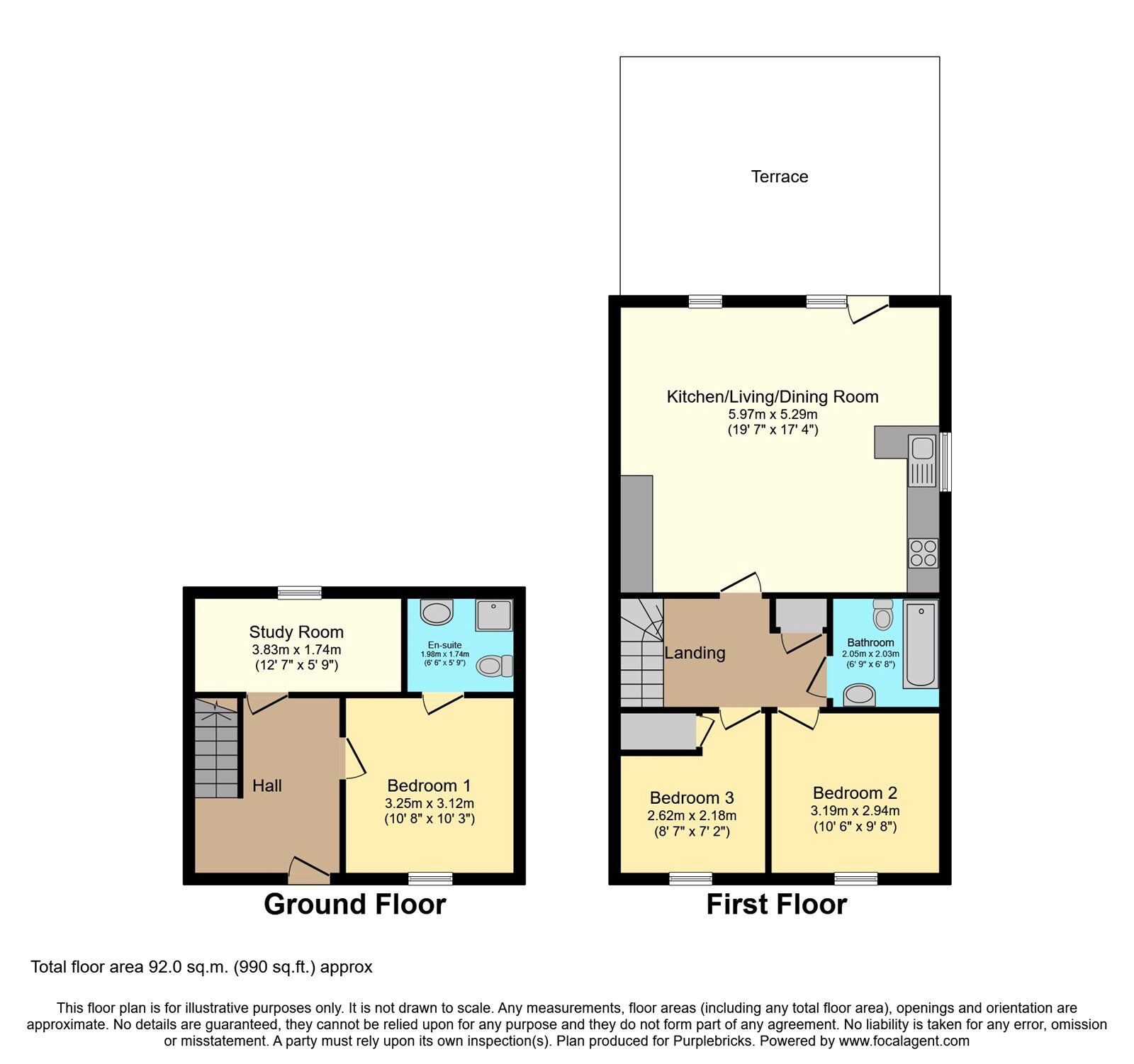 Floorplan of 3 bedroom  Flat to rent, Maxwell Road, Romford, RM7