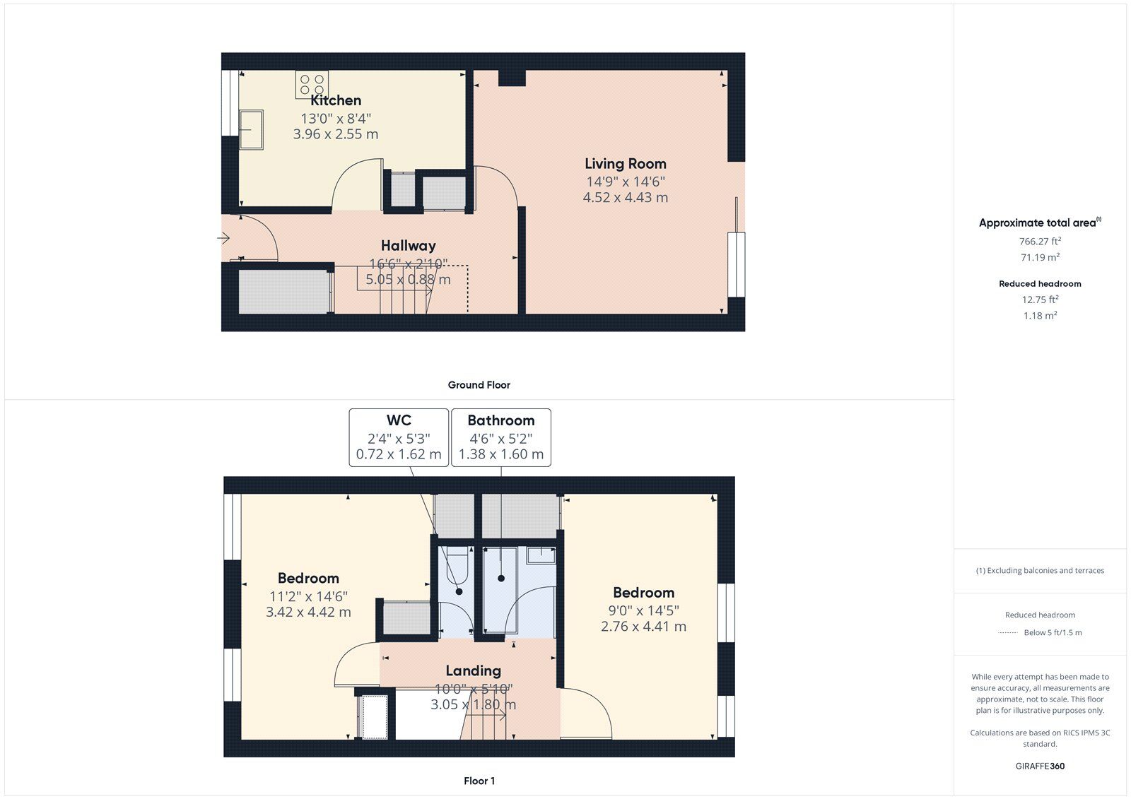 Floorplan of 2 bedroom End Terrace House to rent, Willowherb Walk, Romford, RM3