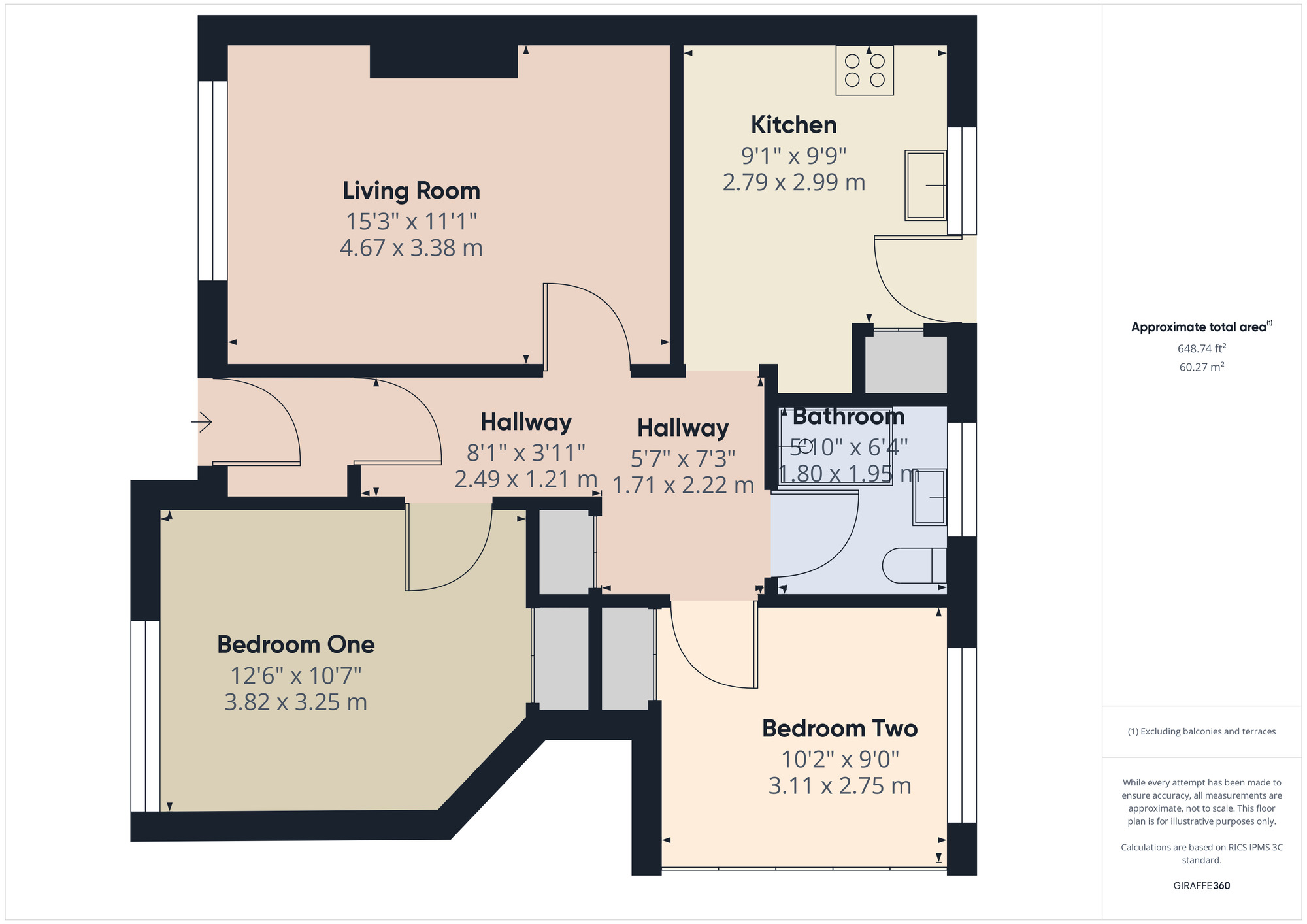 Floorplan of 2 bedroom  Flat for sale, Chase Cross Road, Romford, RM5