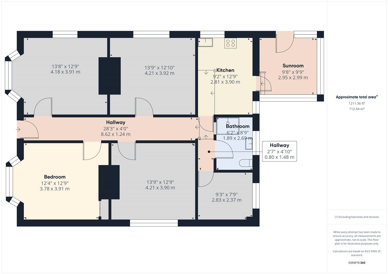 Floorplan of 3 bedroom Detached Bungalow to rent, Hubbards Close, Hornchurch, RM11