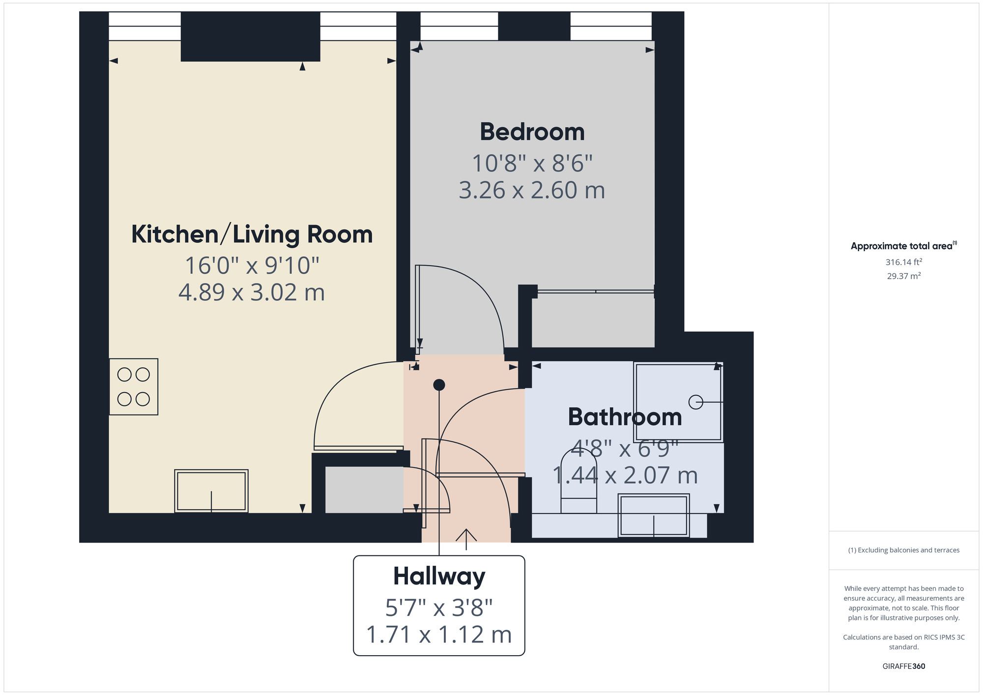 Floorplan of 1 bedroom  Flat for sale, Mercury Gardens, Romford, RM1