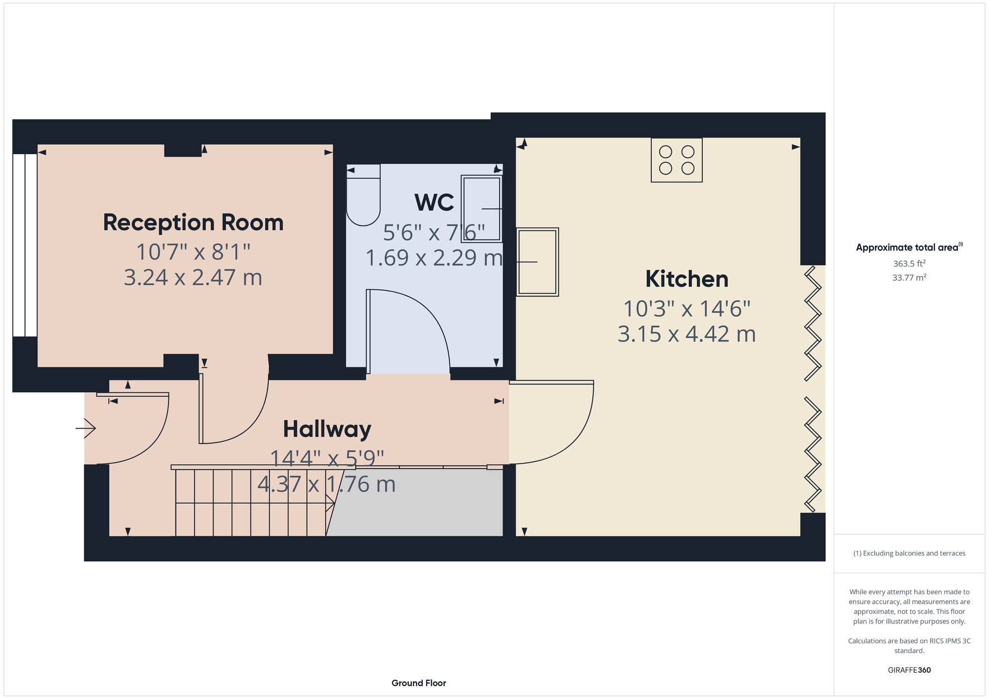 Floorplan of 3 bedroom Mid Terrace House for sale, Mimosa Close, Romford, RM3