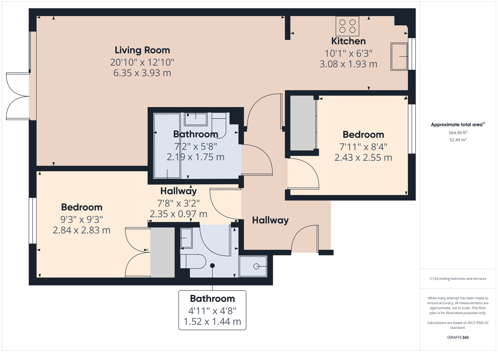 Floorplan of 2 bedroom  Flat to rent, Riverside Close, Romford, RM1