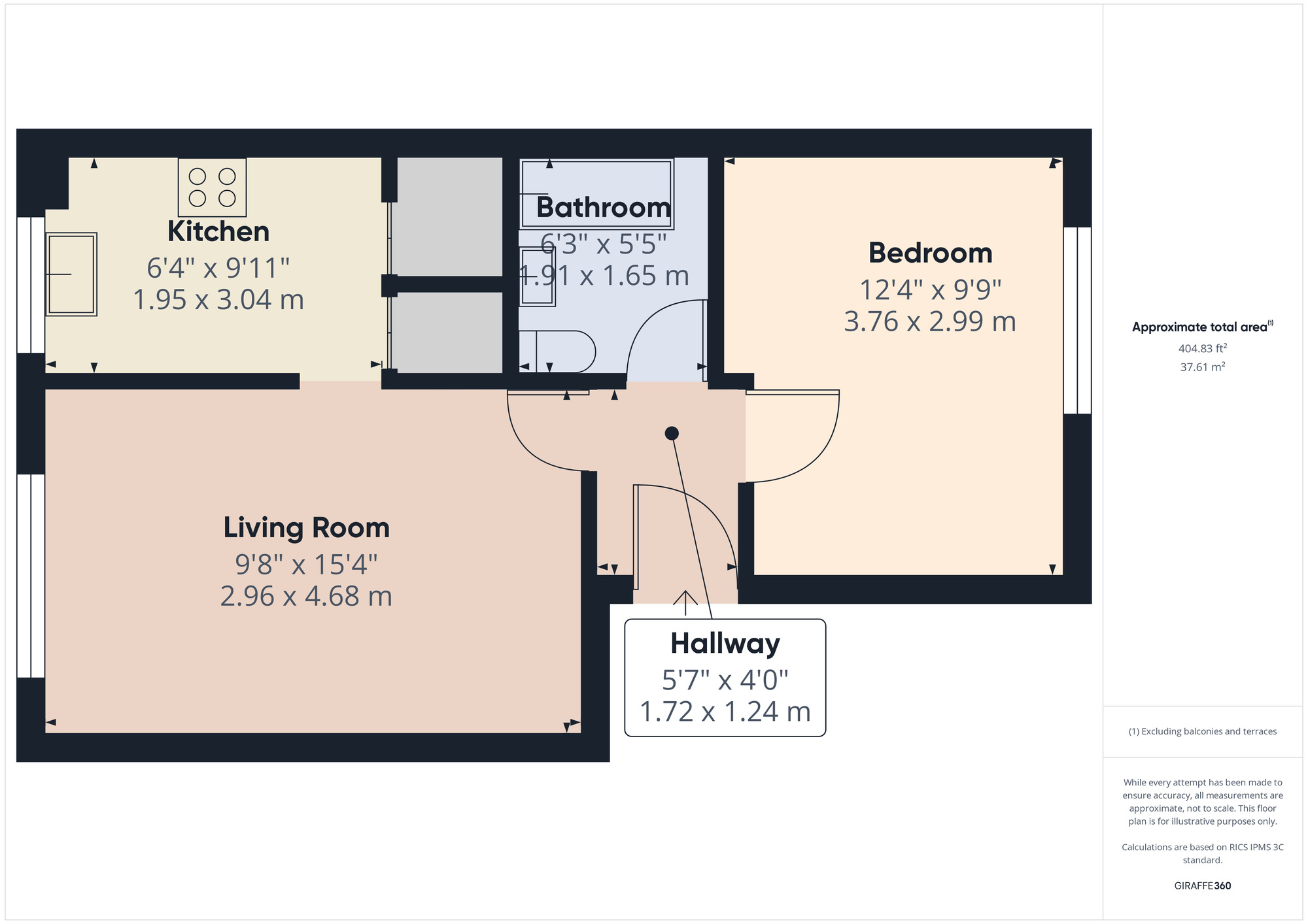 Floorplan of 1 bedroom  Flat for sale, Stirling Close, Rainham, Essex, RM13