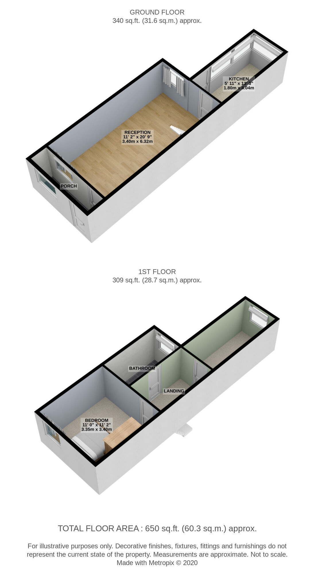 Floorplan of 2 bedroom Mid Terrace House for sale, Woodlands Road, Harold Wood, Romford, RM3