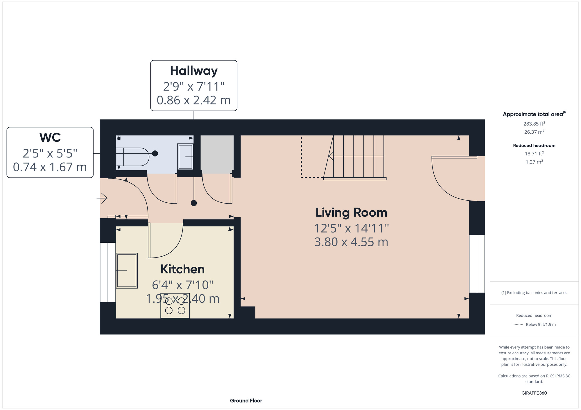 Floorplan of 2 bedroom Mid Terrace House for sale, Oxford Close, Langdon Hills, Essex, SS16