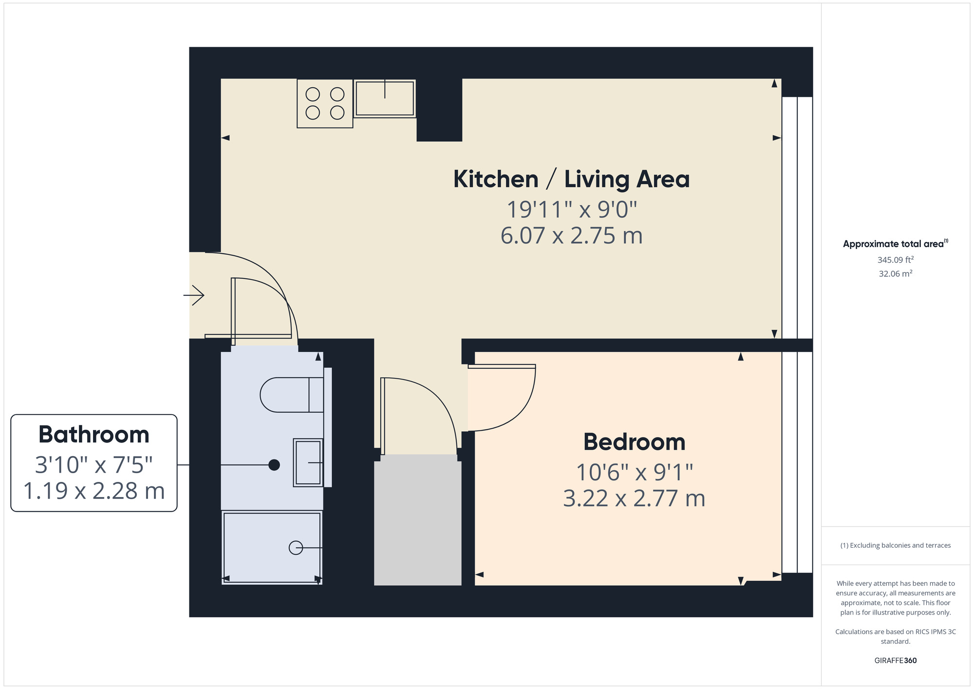 Floorplan of 1 bedroom  Flat for sale, South Street, Romford, RM1