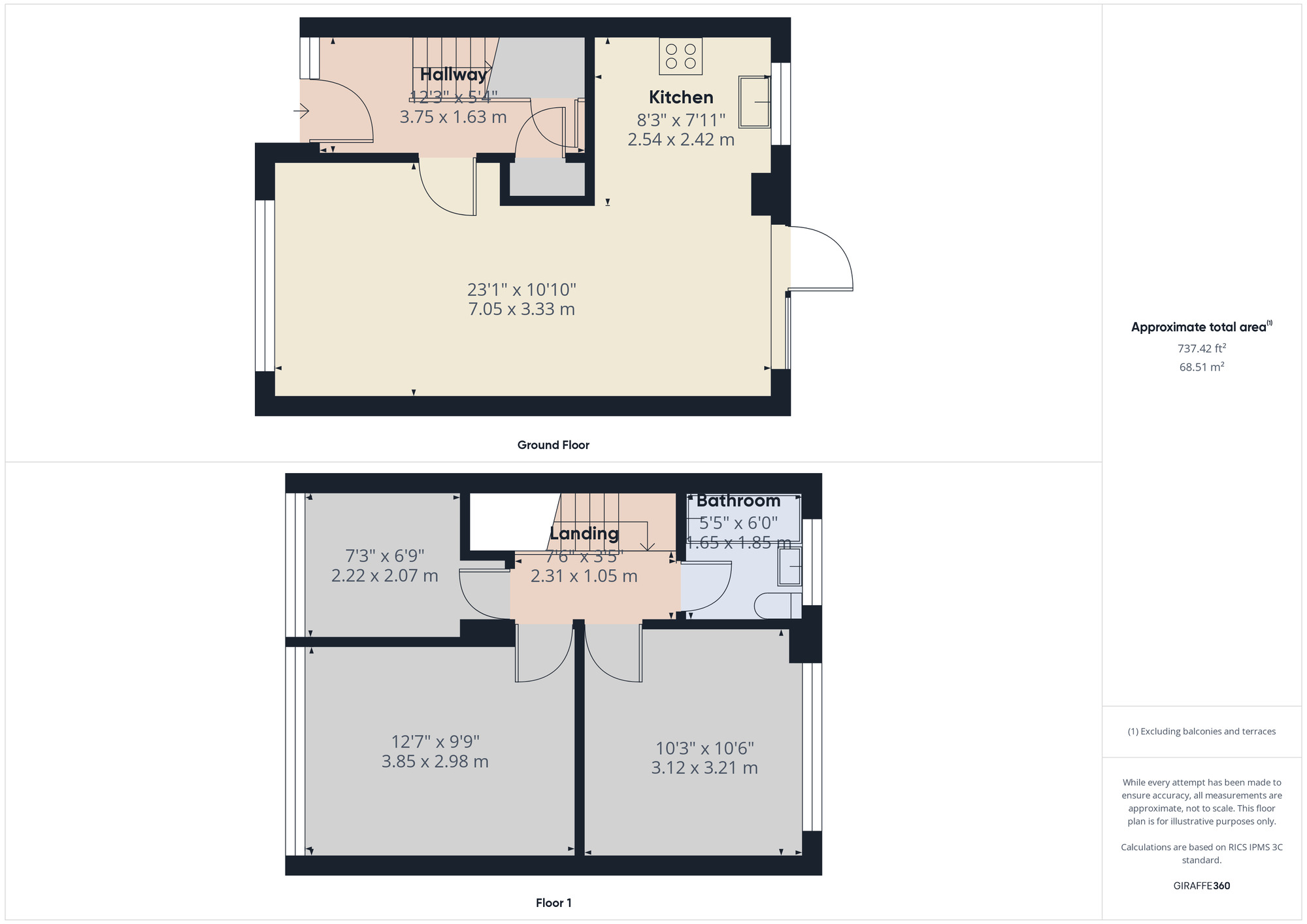 Floorplan of 3 bedroom Mid Terrace House to rent, West Malling Way, Hornchurch, RM12