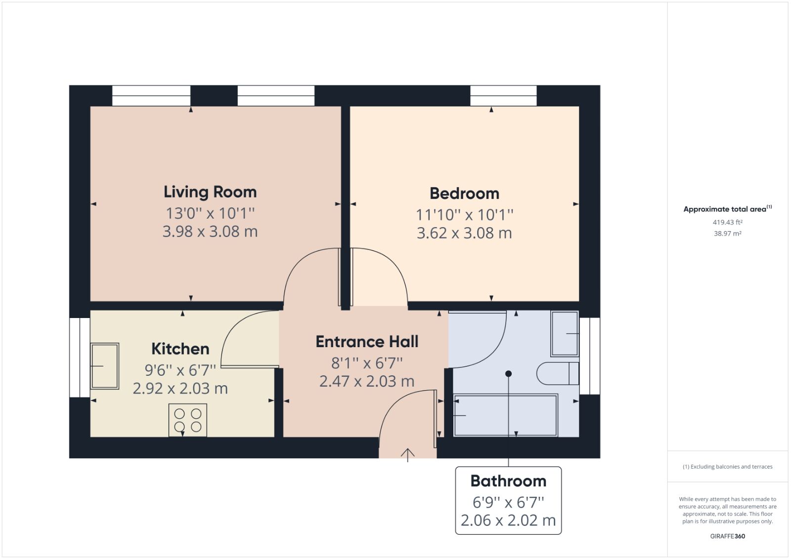 Floorplan of 1 bedroom  Flat for sale, Mawney Road, Romford, RM7