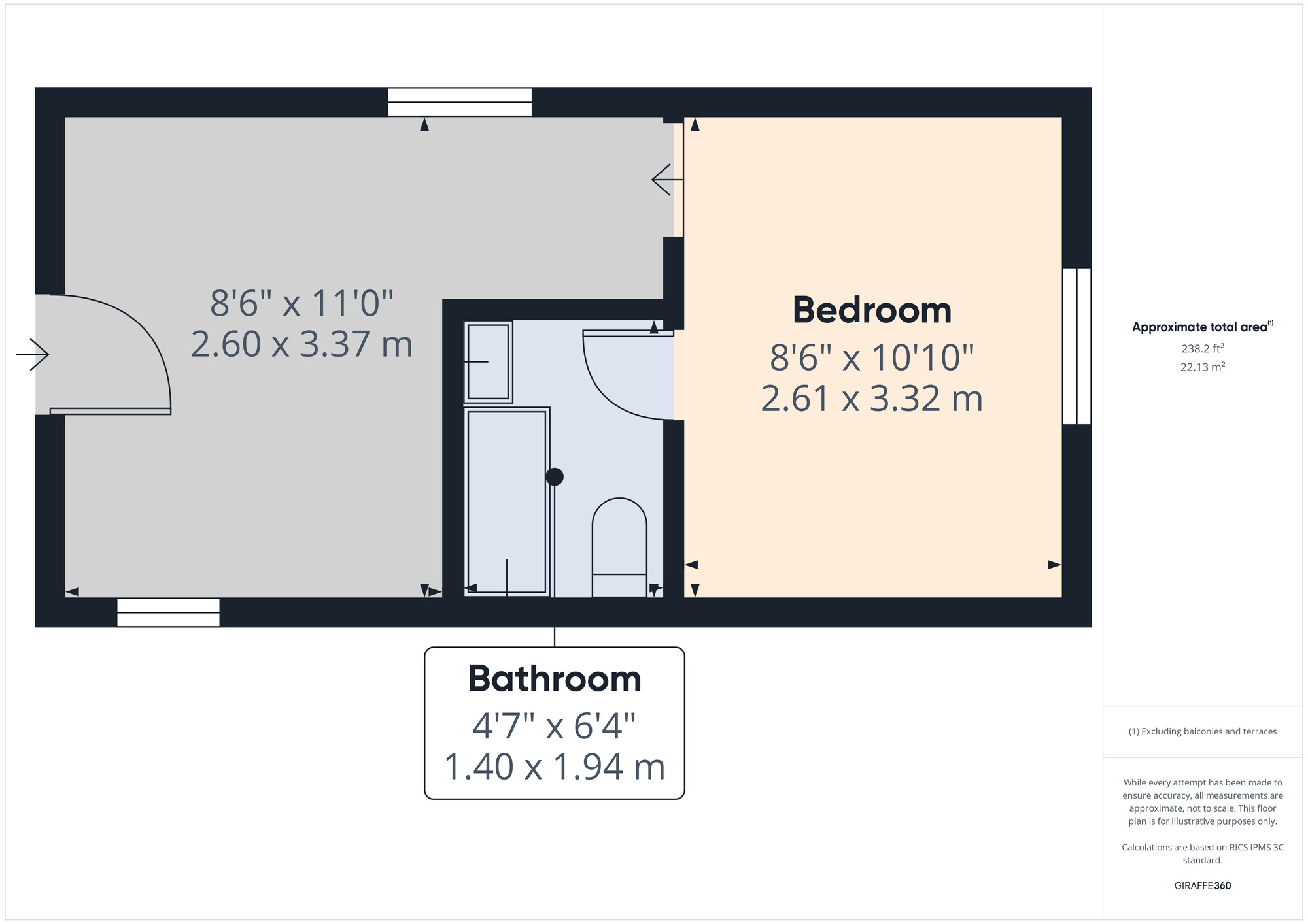 Floorplan of 1 bedroom  Flat to rent, Eastern Road, Romford, RM1