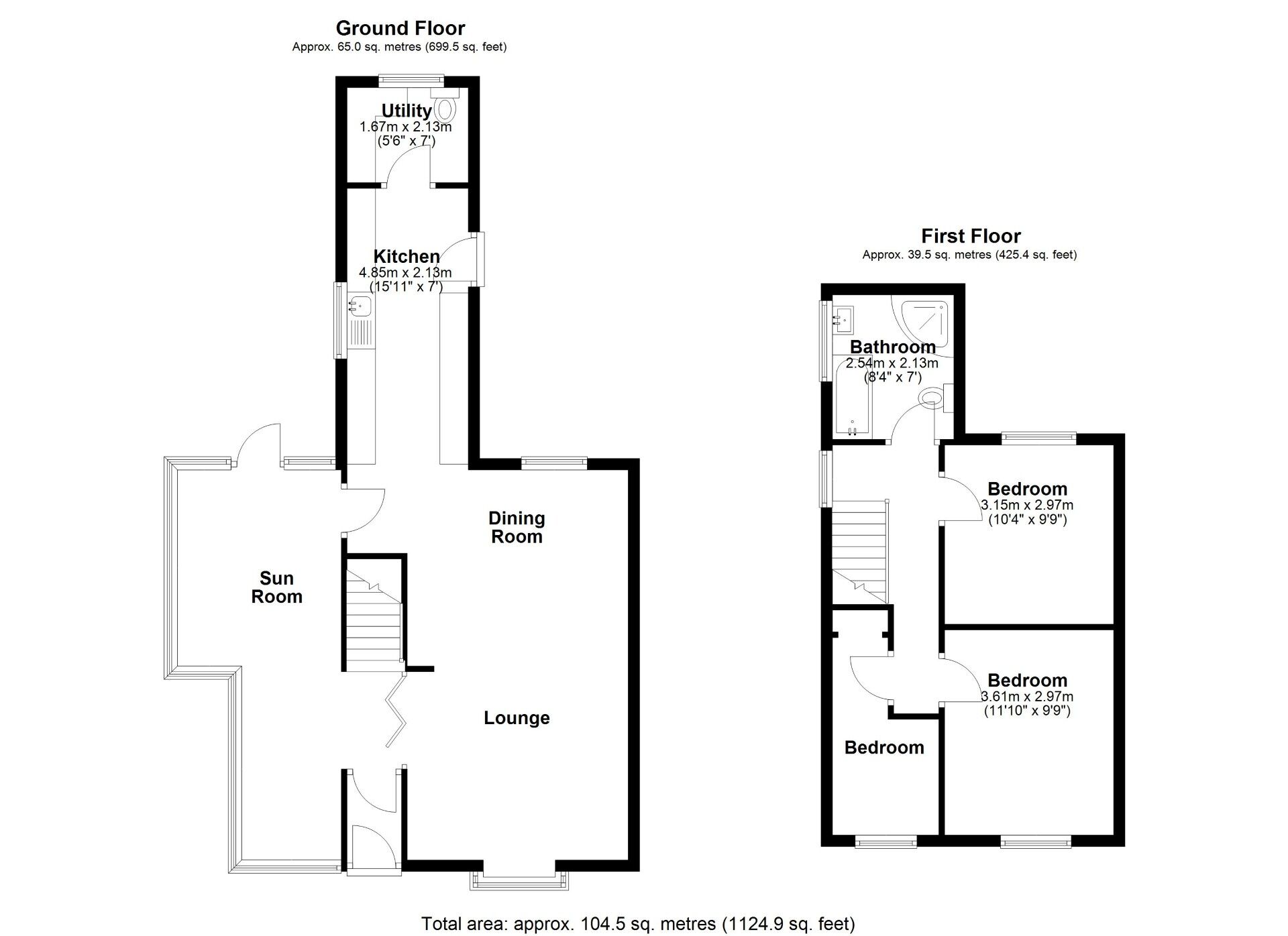 Floorplan of 3 bedroom Semi Detached House for sale, High Horse Close, Rowlands Gill, Tyne and Wear, NE39