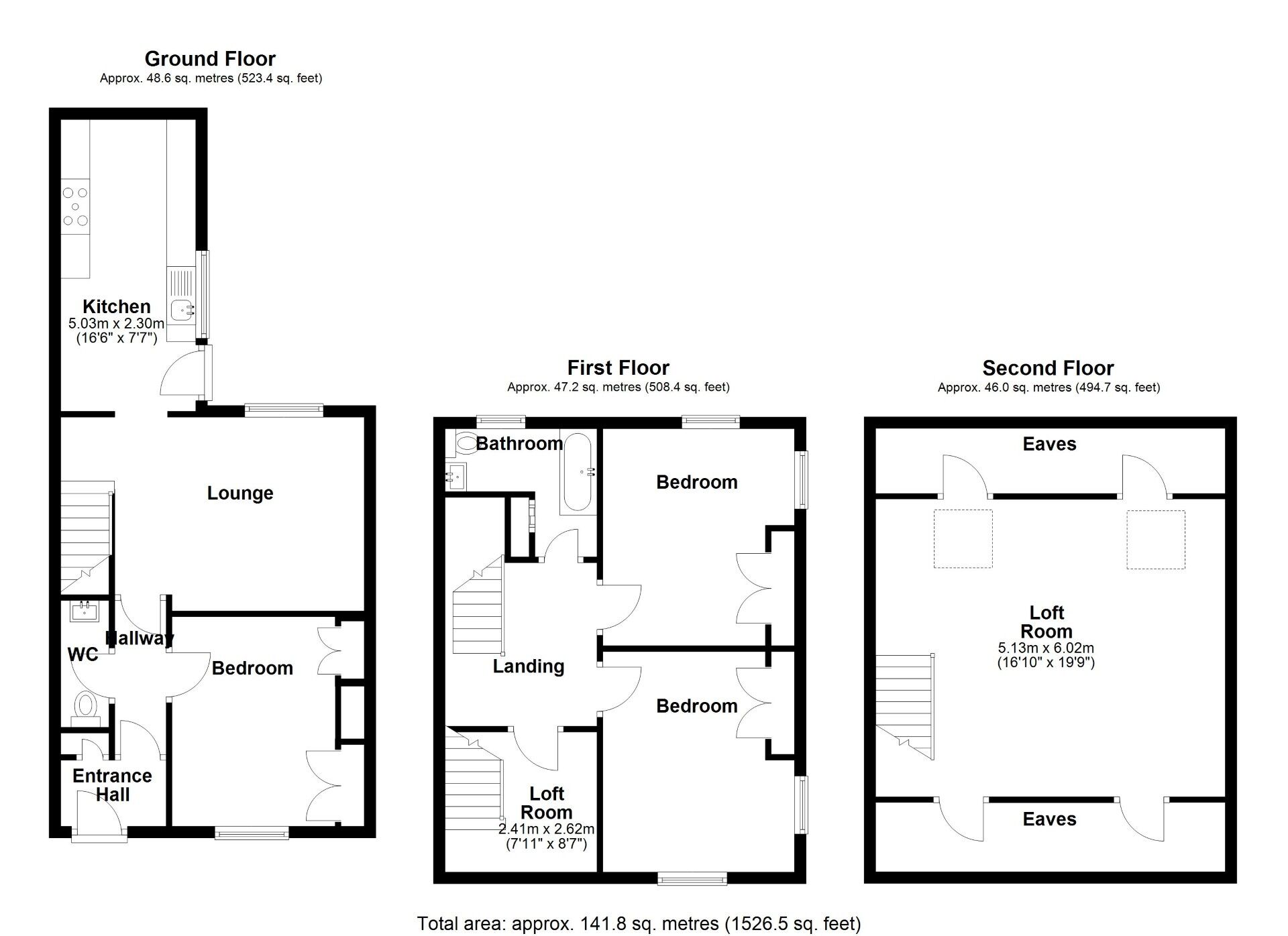 Floorplan of 3 bedroom End Terrace House for sale, Ethel Terrace, High Spen, Tyne and Wear, NE39