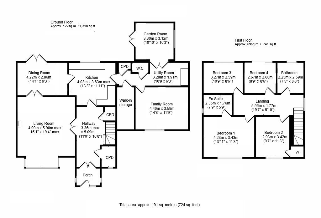 Floorplan of 4 bedroom Detached House for sale, Burnwood Close, Chopwell, Tyne and Wear, NE17