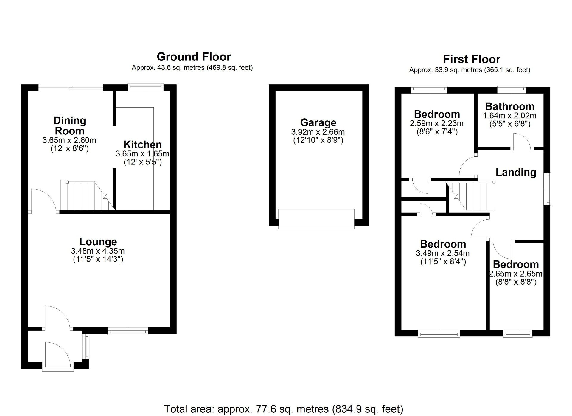 Floorplan of 3 bedroom Semi Detached House for sale, Dominies Close, Rowlands Gill, Tyne and Wear, NE39