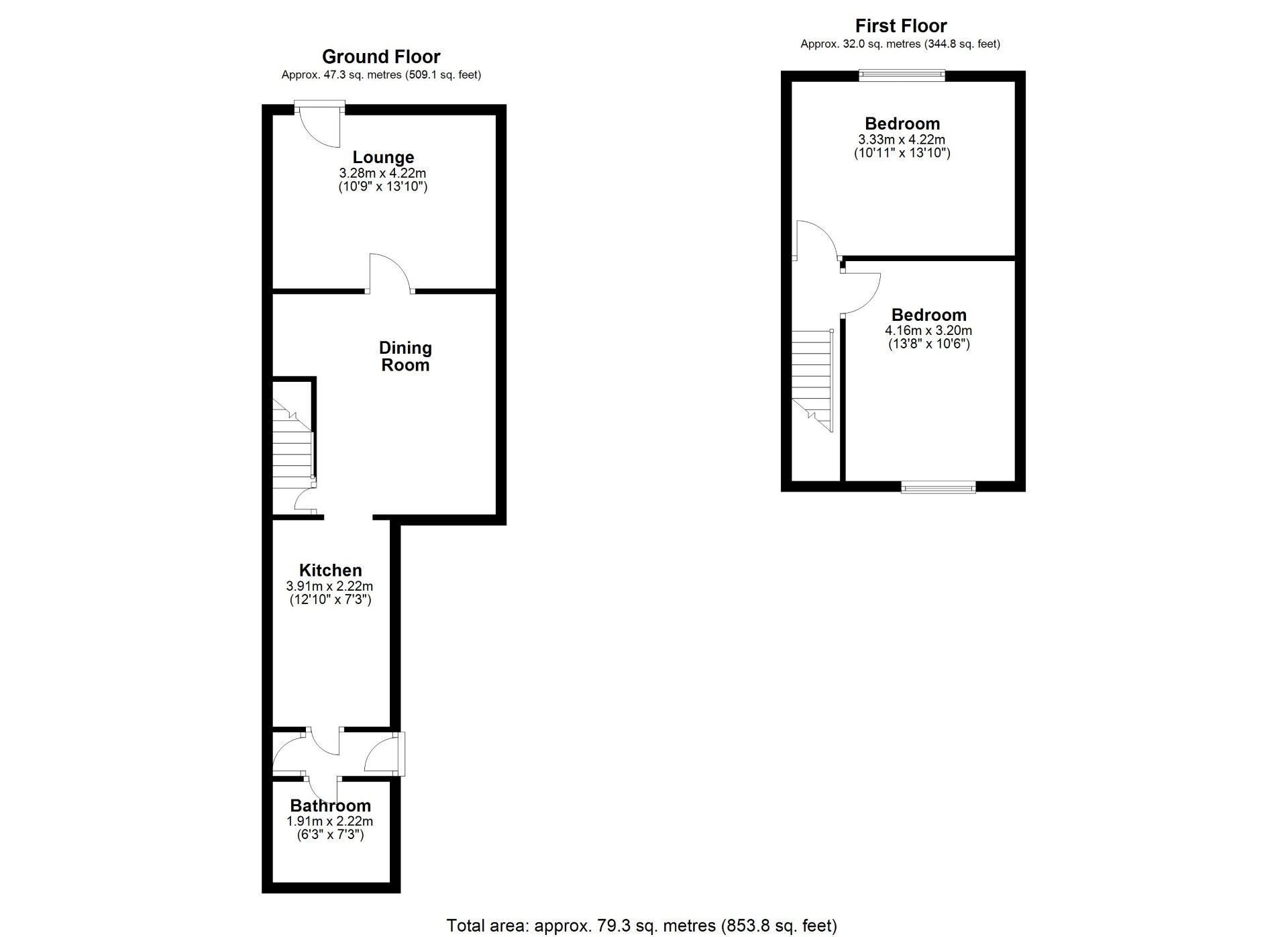 Floorplan of 2 bedroom Mid Terrace House for sale, Tweed Street, Chopwell, Tyne and Wear, NE17