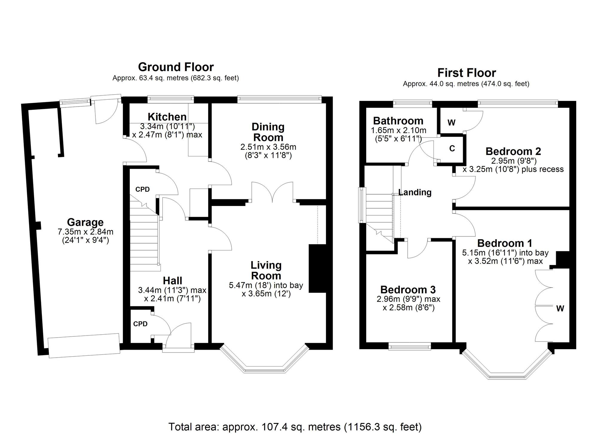 Floorplan of 3 bedroom Semi Detached House for sale, Thornley Lane, Rowlands Gill, Tyne and Wear, NE39