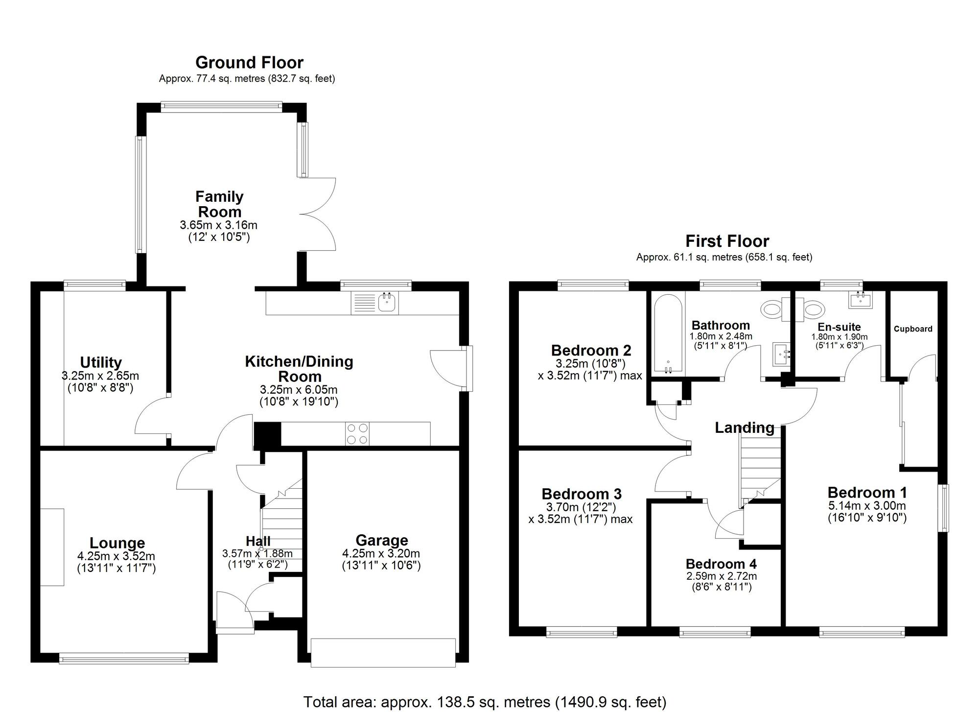 Floorplan of 4 bedroom Semi Detached House for sale, Ponthaugh, Rowlands Gill, Tyne and Wear, NE39