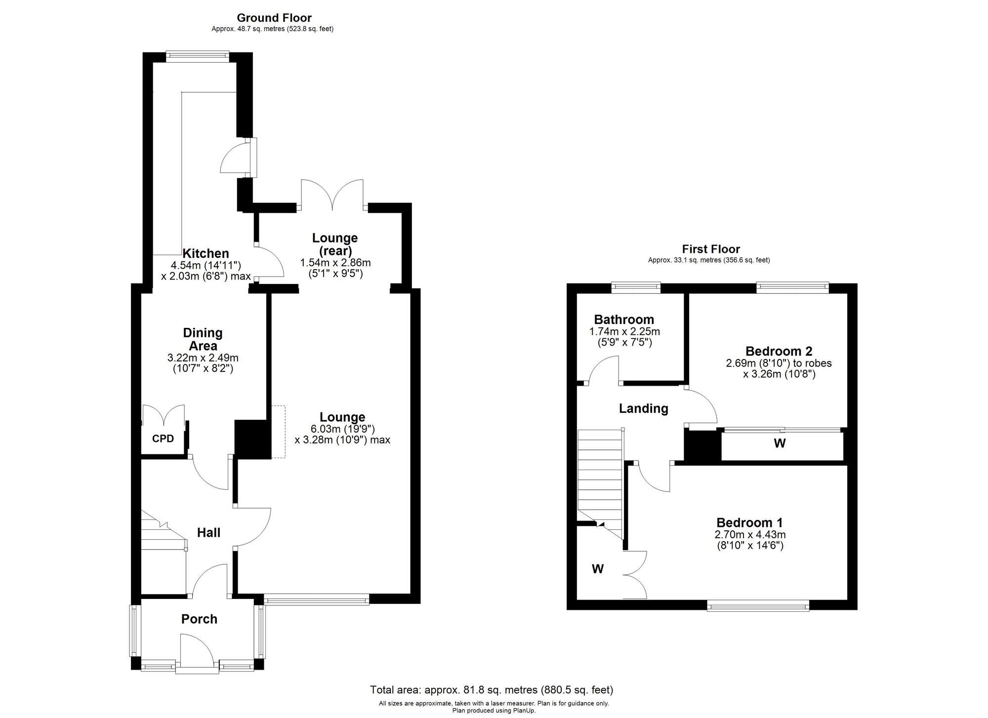 Floorplan of 2 bedroom Mid Terrace House for sale, Lumley Gardens, Burnopfield, Durham, NE16